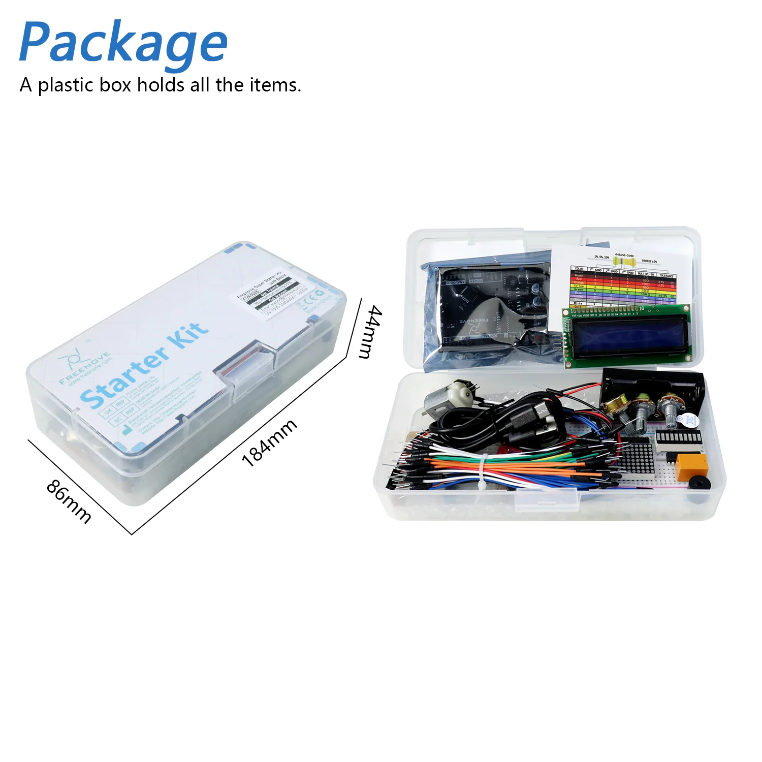 Freenove Super Starter Kit (Compatible with Arduino UNO R3), 152-Page Detailed Tutorial, 158 Items, 25 Projects - Image 7