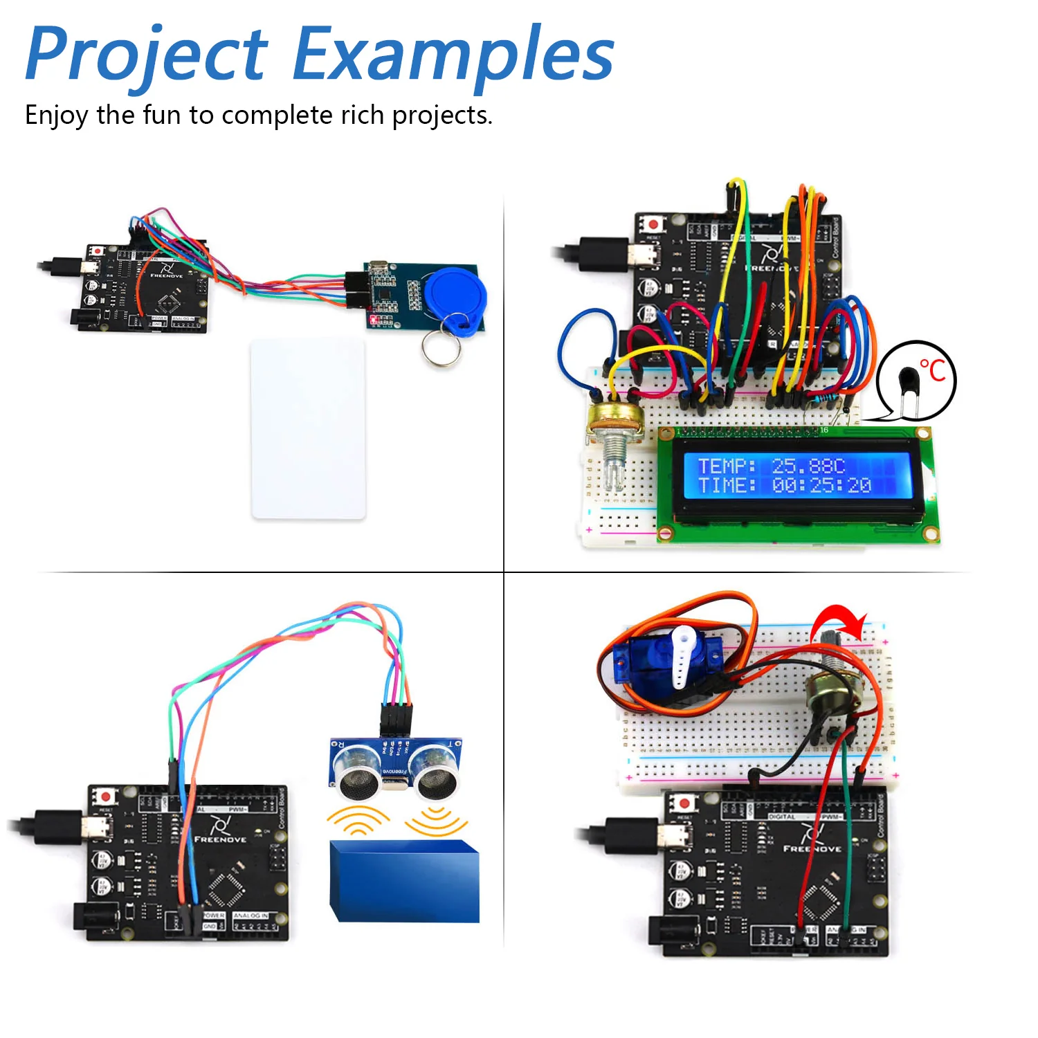 Freenove RFID Starter Kit (Compatible with Arduino UNO R3), 180-Page Detailed Tutorial, 161 Items, 30 Projects - Image 4