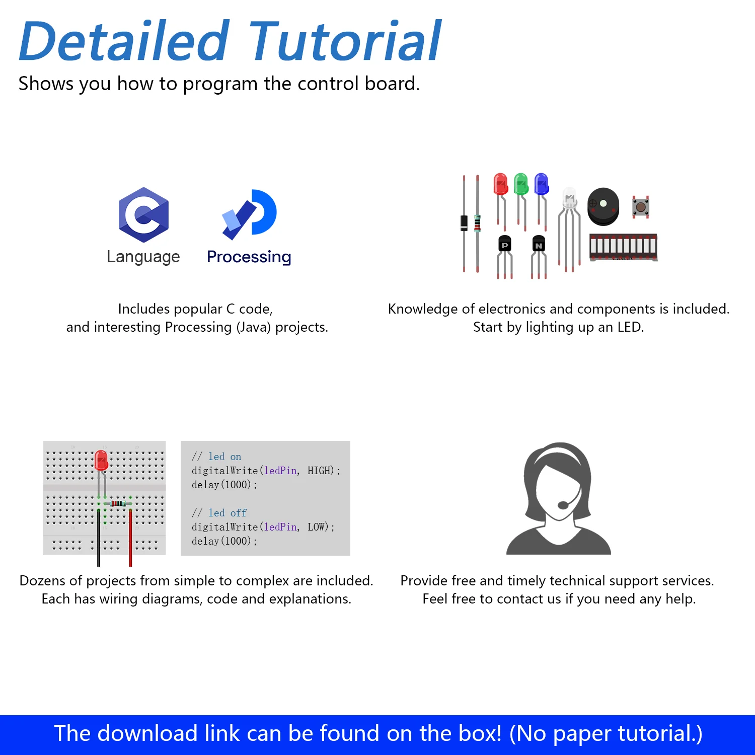 Freenove Ultimate Starter Kit (Compatible with Arduino UNO R3), 258-Page Detailed Tutorial, 217 Items, 57 Projects - Image 5