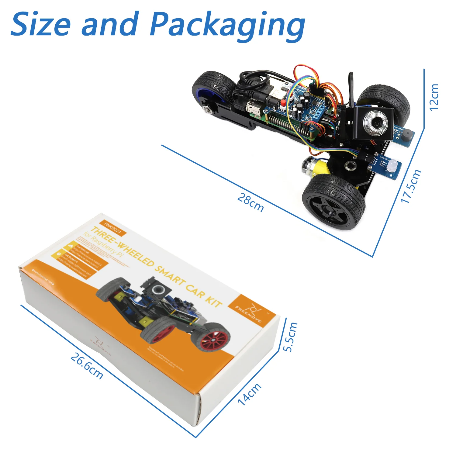 Freenove Three-Wheeled Smart Car Kit for Raspberry Pi 5 4 B 3 B+ B A+, Video Mode, Radar Mode, App Control, Ultrasonic Distance Sensor, Camera, Servo - Image 7