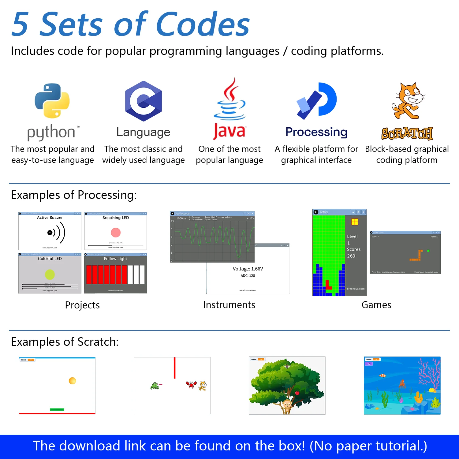 Freenove LCD 1602 Starter Kit for Raspberry Pi 5 4 B 3 B+ 400 Zero 2 W, 535-Page Detailed Tutorial, Python C Java Scratch Processing Code, 151 Items, 69 Projects - Image 4