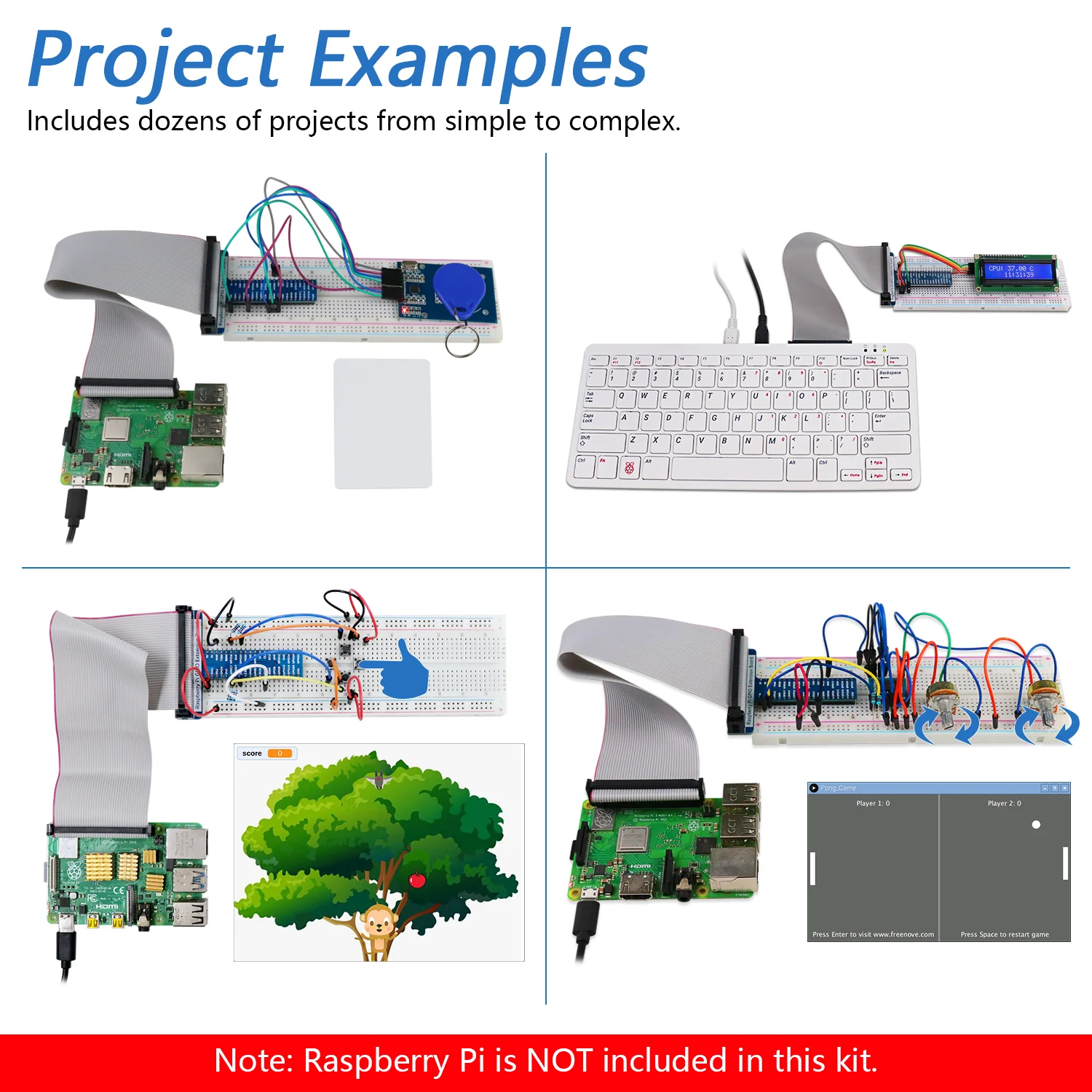 Freenove RFID Starter Kit for Raspberry Pi 5 4 B 3 B+ 400 Zero 2 W, 927-Page Detailed Tutorial, Python C Java Scratch Processing Code, 204 Items, 122 Projects - Image 5