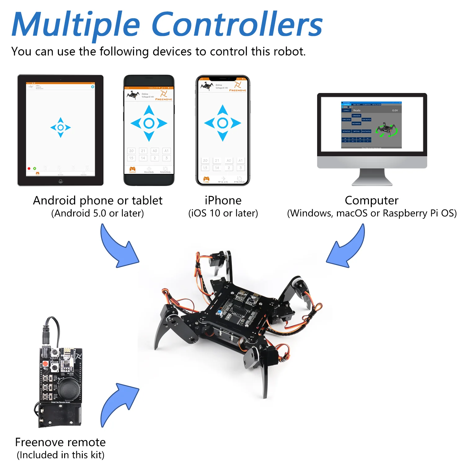 Freenove Quadruped Robot Kit (Compatible with Arduino IDE), Walking Crawling Twisting, App Remote Control, Servo STEM Project - Image 4