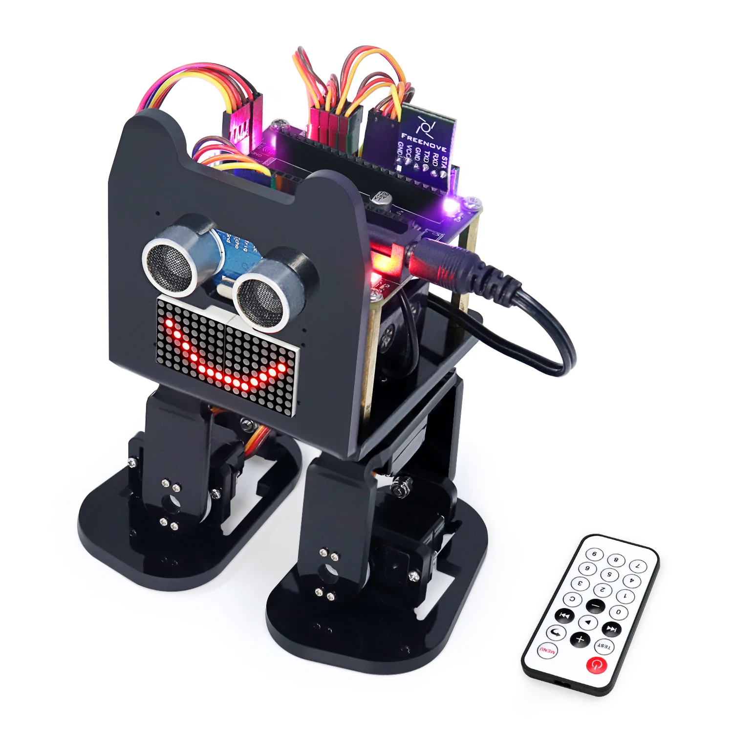 Freenove Bipedal Robot Kit for Raspberry Pi Pico W H WH, LED Matrix Expressions, Obstacle Avoidance, Colorful Lights, Buzzer, Speaker, App - Image 9