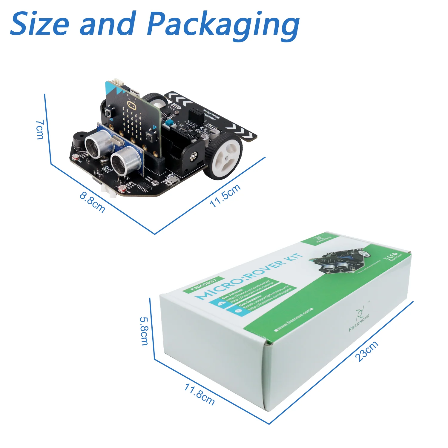 Freenove Micro:Rover Kit for BBC micro:bit V2, Obstacle Avoidance, Light-tracing, Line-tracking, Remote Control, Playing Melody, Colorful Lights, Example Projects, Blocks and Python Code - Image 7