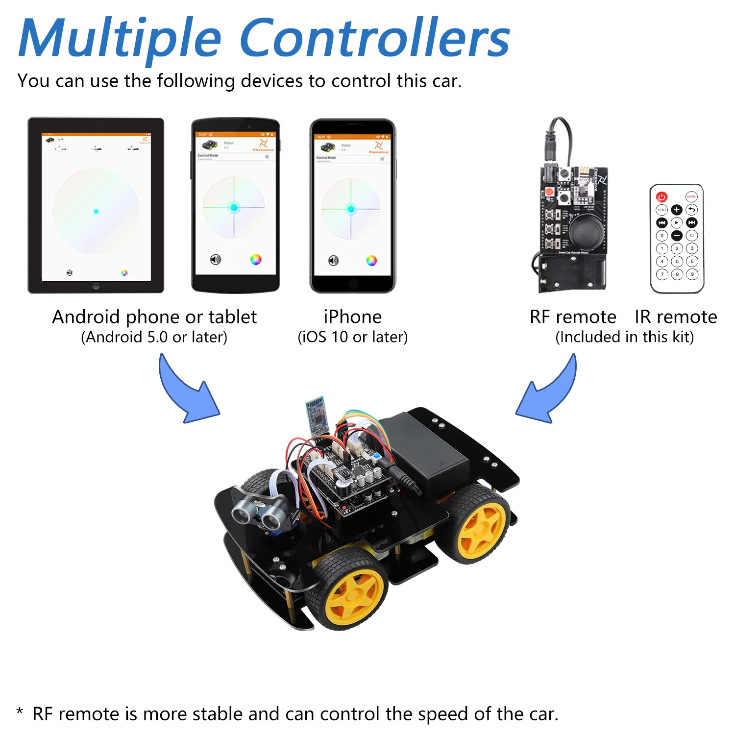 Freenove 4WD Car Kit (Compatible with Arduino IDE), Line Tracking, Obstacle Avoidance, Wireless Control App, Ultrasonic Sensor Motor Servo - Image 5