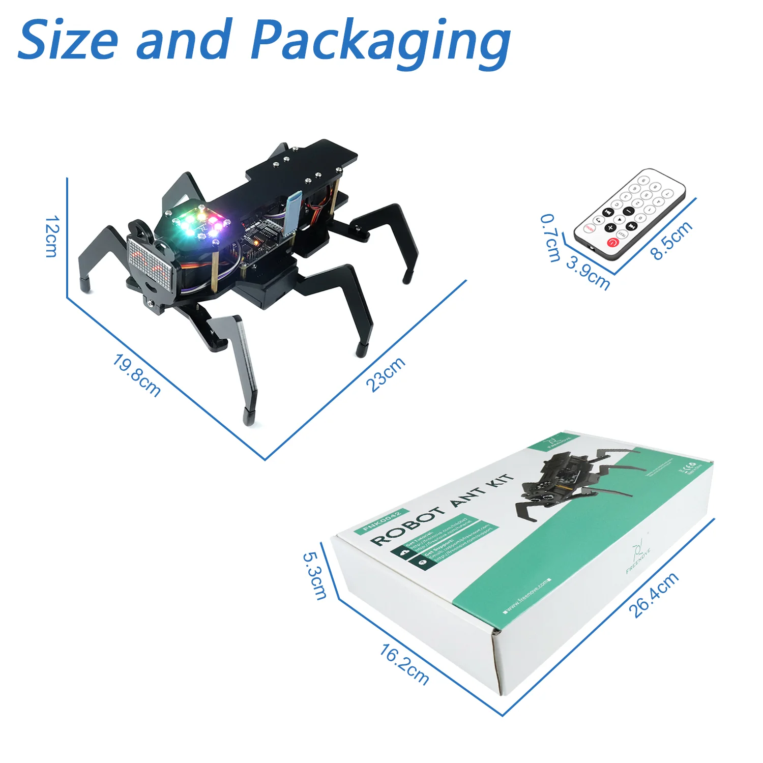 Freenove Robot Ant Kit (Compatible with Arduino IDE), Dot Matrix Expressions, Obstacle Avoidance, Wireless Control App, Ultrasonic Sensor Servo - Image 7