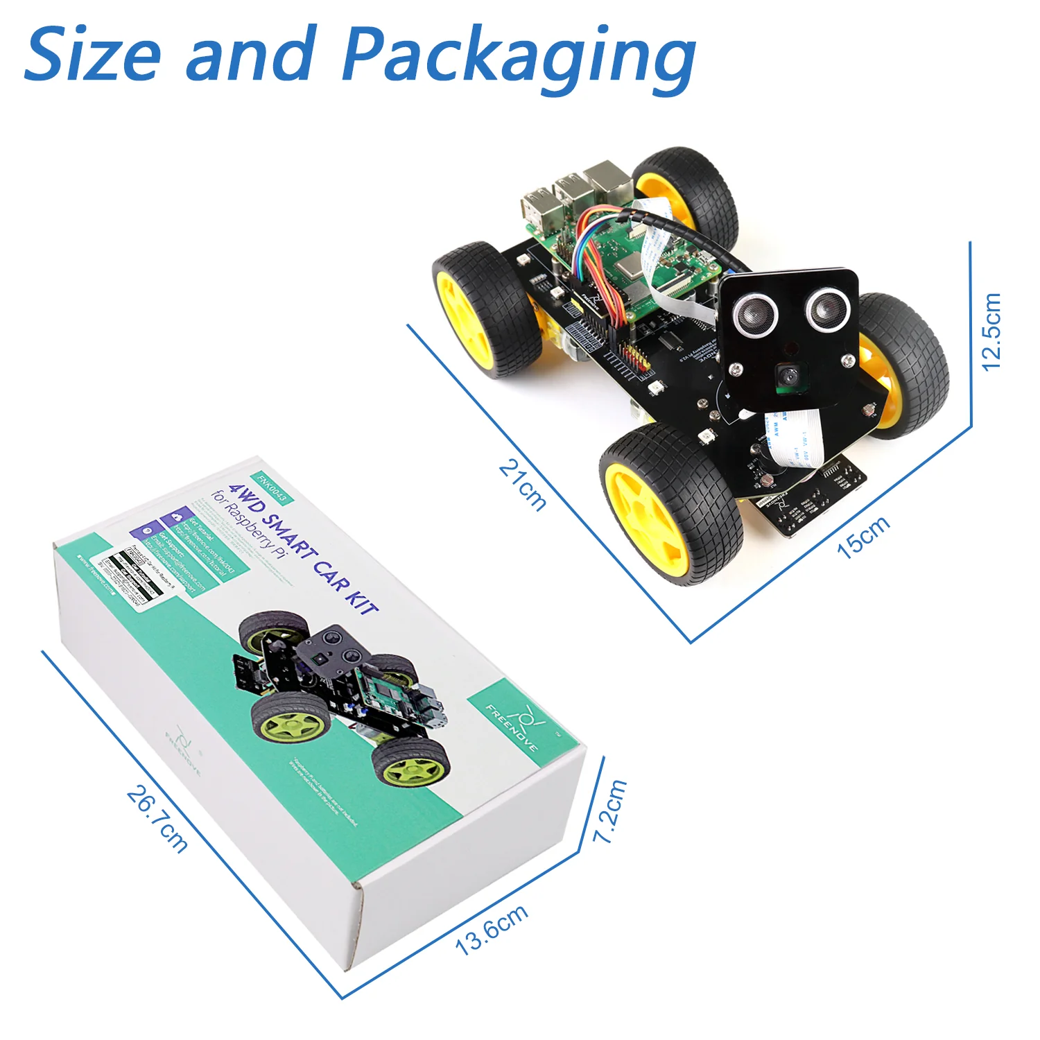 Freenove 4WD Smart Car Kit for Raspberry Pi 5 4 B 3 B+ Zero 2 W, Face Tracking, Line Tracking, Light Tracing, Obstacle Avoidance, App Control, Camera, Servo - Image 7