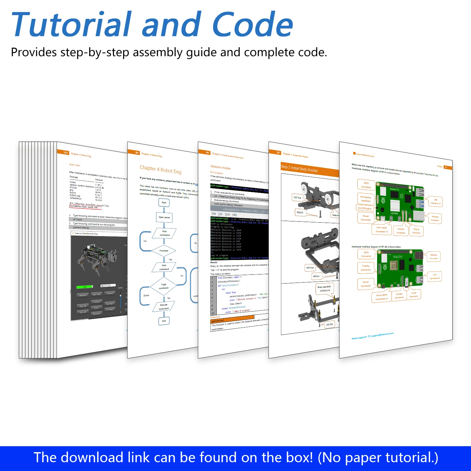 Freenove Robot Dog Kit for Raspberry Pi 5 4 B 3 B+ Zero 2 W, Walking, Self Balancing, Face Recognition, Ball Tracing, Ultrasonic Ranging, App Control, Camera, Servo - Image 6