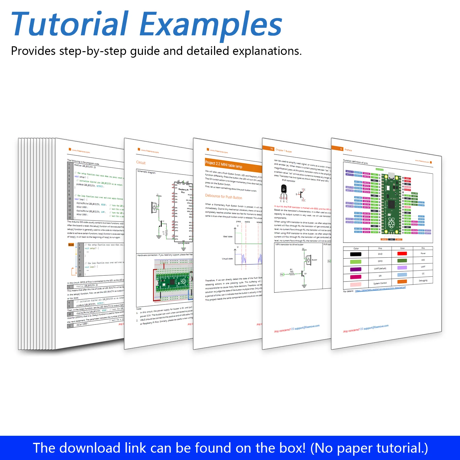 Freenove Ultimate Starter Kit for Raspberry Pi Pico 1 2 W H WH, 767-Page Detailed Tutorial, 220 Items, 119 Projects, Python C Java Code - Image 6