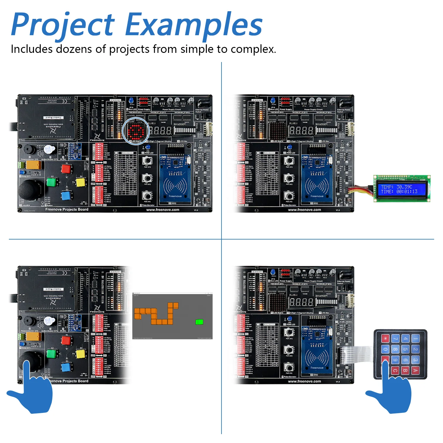 Freenove Projects Kit (Compatible with Arduino UNO R3), 238-Page Detailed Tutorial, 49 Projects, No Soldering, Simple Wiring - Image 5