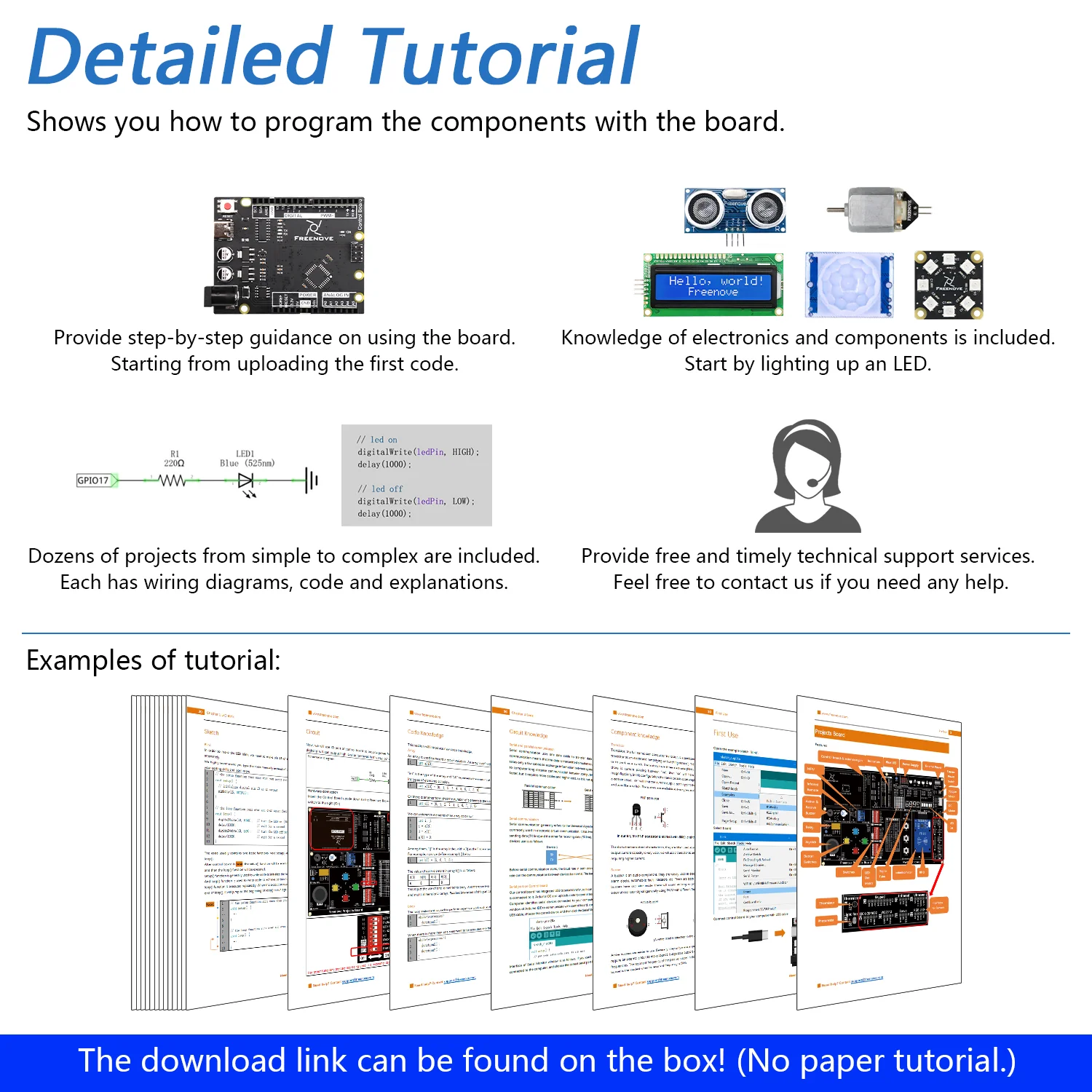 Freenove Projects Kit (Compatible with Arduino UNO R3), 238-Page Detailed Tutorial, 49 Projects, No Soldering, Simple Wiring - Image 6