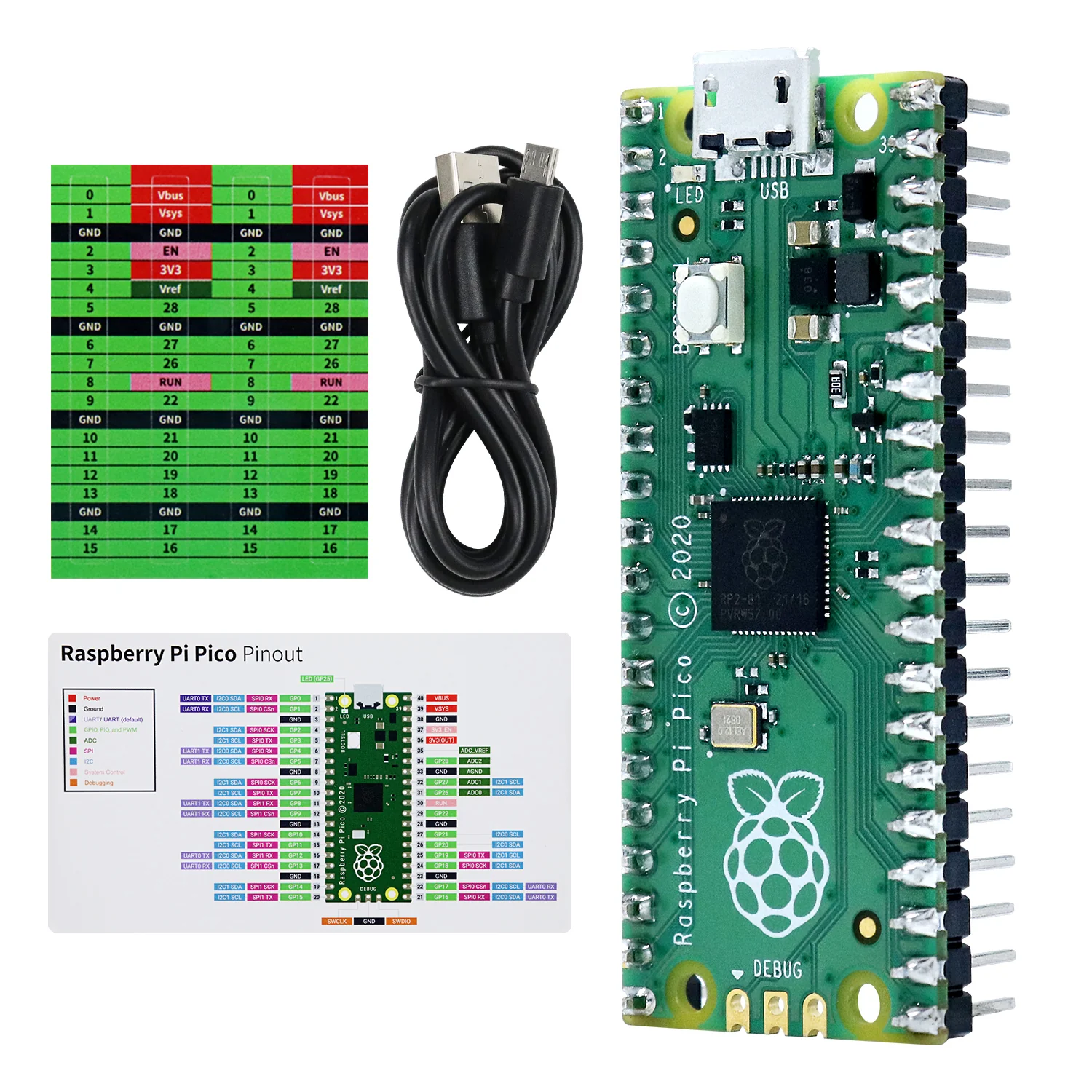 Freenove Raspberry Pi Pico 1 W H WH Board Pre-Soldered Header, Dual-core Arm Cortex-M0+ Microcontroller, Development Board, Python C Java Code, Tutorial Example Projects - Image 7