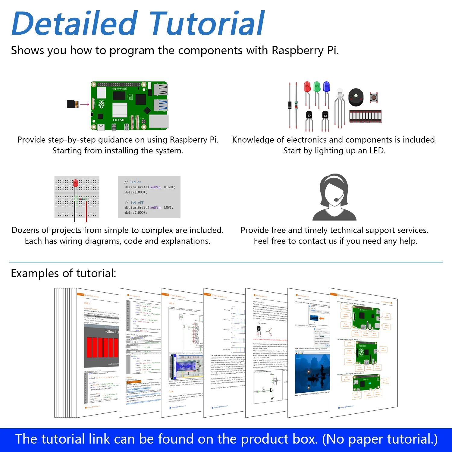 Freenove Complete Starter Kit for Raspberry Pi 5 4 B 3 B+ 500 Zero 2 W, 1170-Page Tutorial, Python C Java Scratch Processing Code, 386 Items, 164 Projects, Camera Speaker - Image 3
