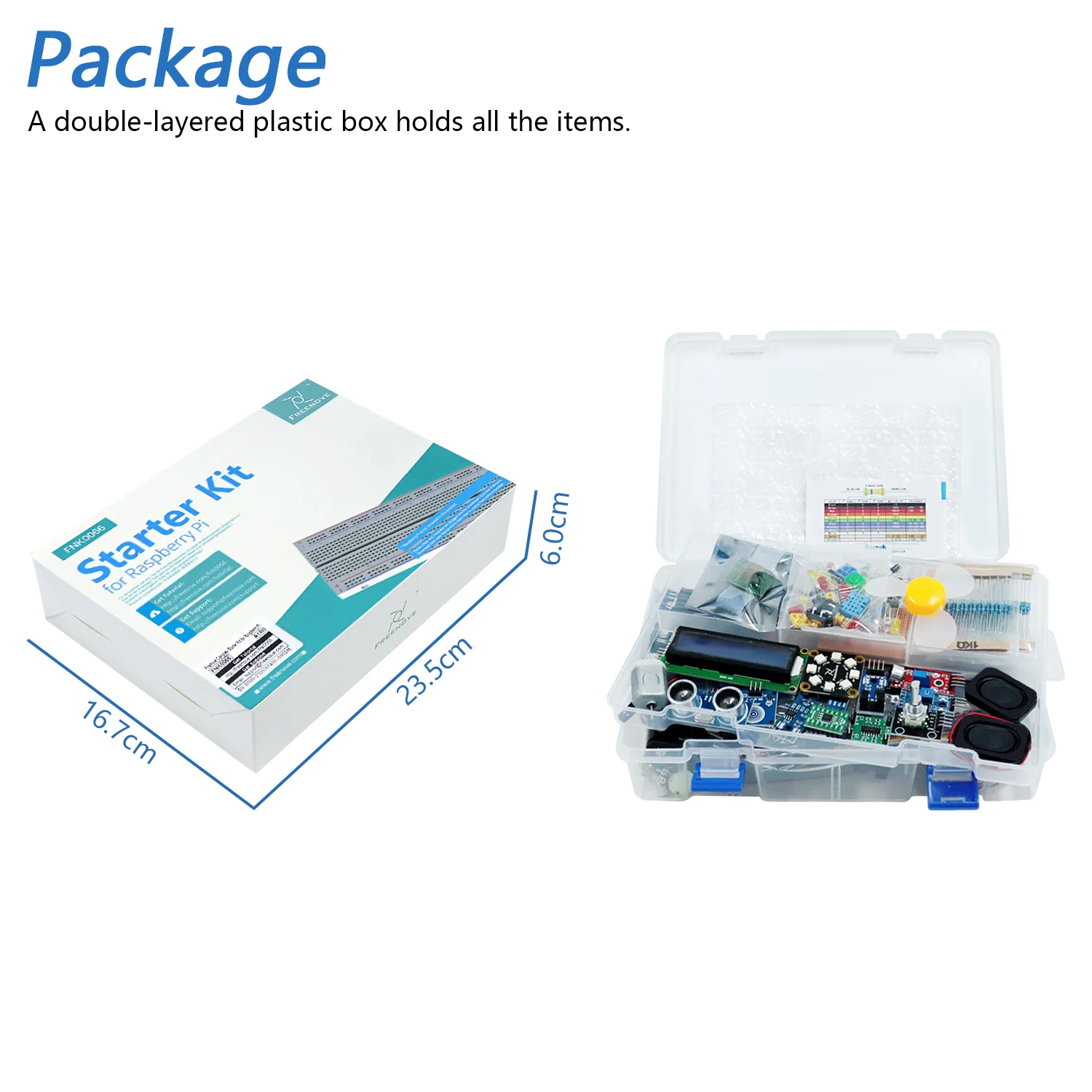 Freenove Complete Starter Kit for Raspberry Pi 5 4 B 3 B+ 500 Zero 2 W, 1170-Page Tutorial, Python C Java Scratch Processing Code, 386 Items, 164 Projects, Camera Speaker - Image 7