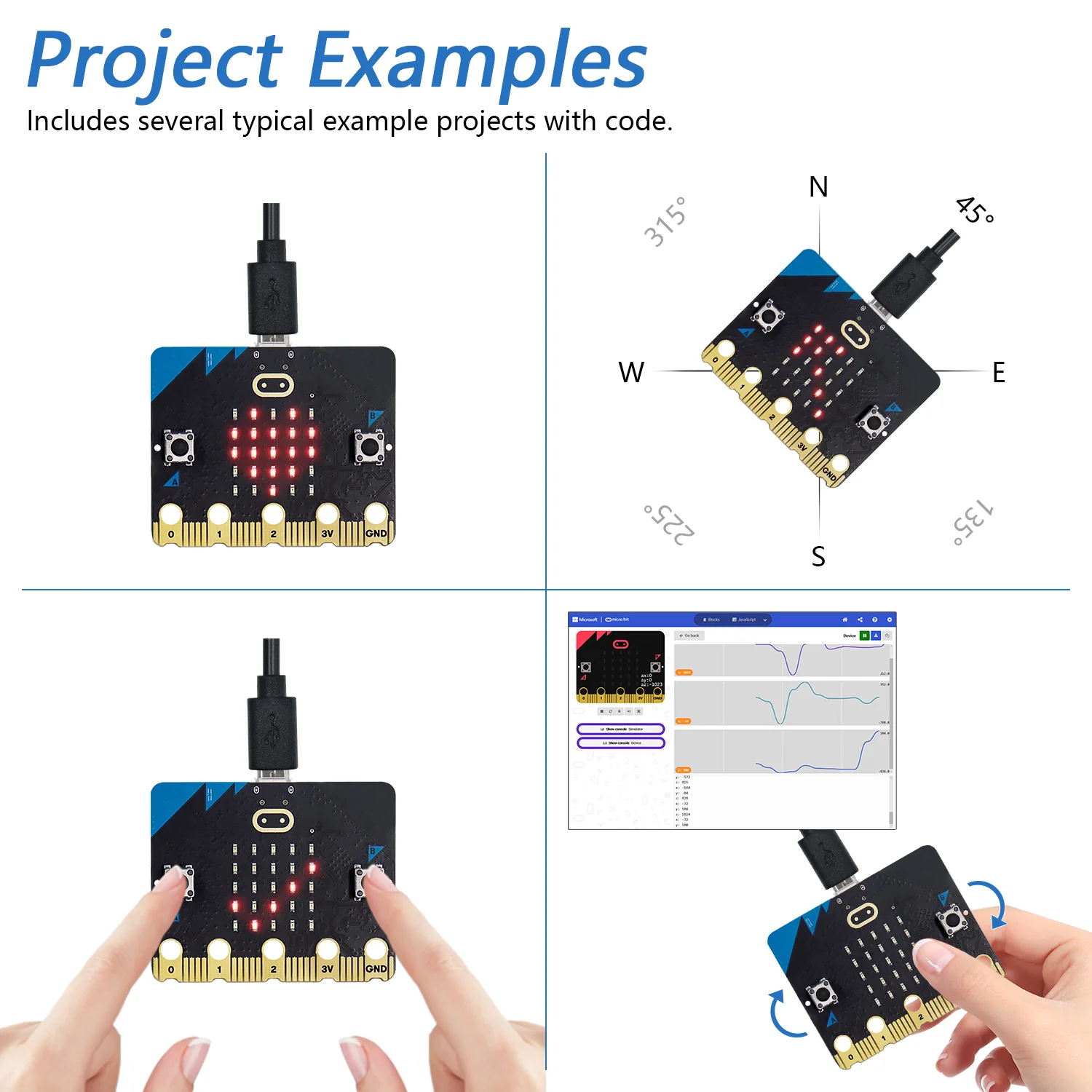 Freenove BBC micro:bit V2 Development Board, Blocks and Python Code, Detailed Tutorial, Example Projects - Image 4