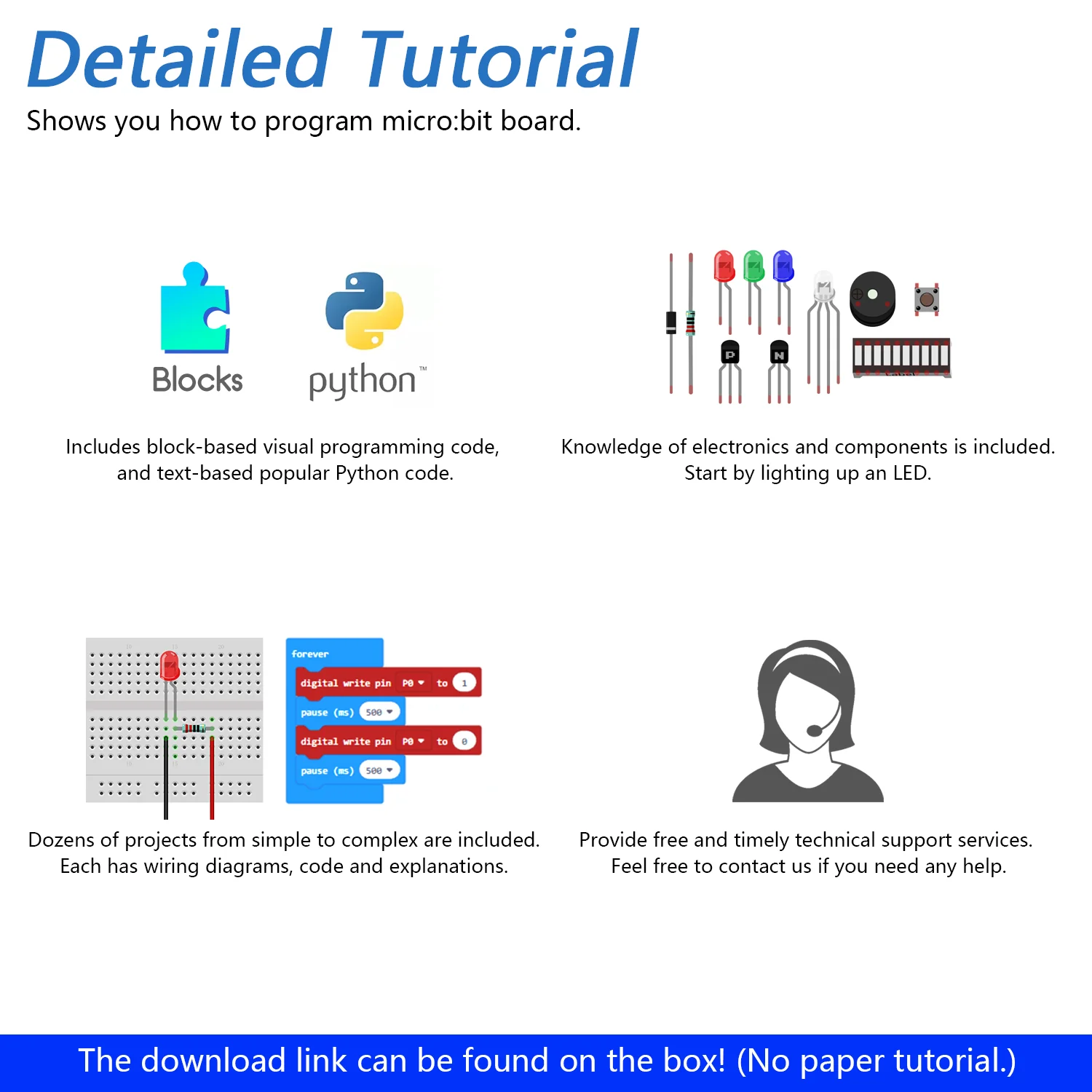 Freenove Basic Starter Kit for BBC micro:bit V2, 179-Page Detailed Tutorial, 162 Items, 27 Projects, Blocks and Python Code - Image 5