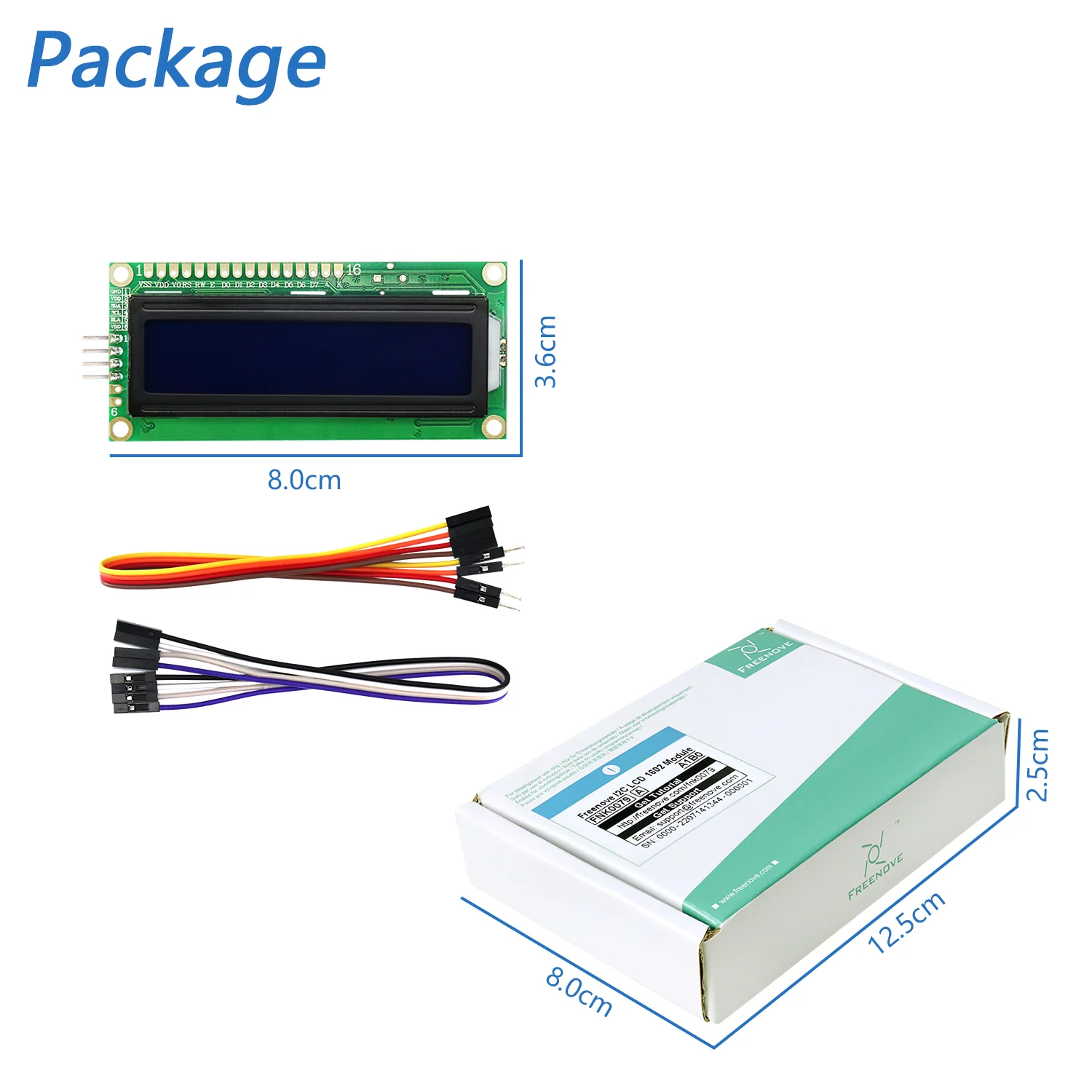 Freenove I2C IIC LCD 1602 2004 Module for Arduino Raspberry Pi Pico ESP32 ESP8266, Serial 16x2 20x4 Display - Image 5