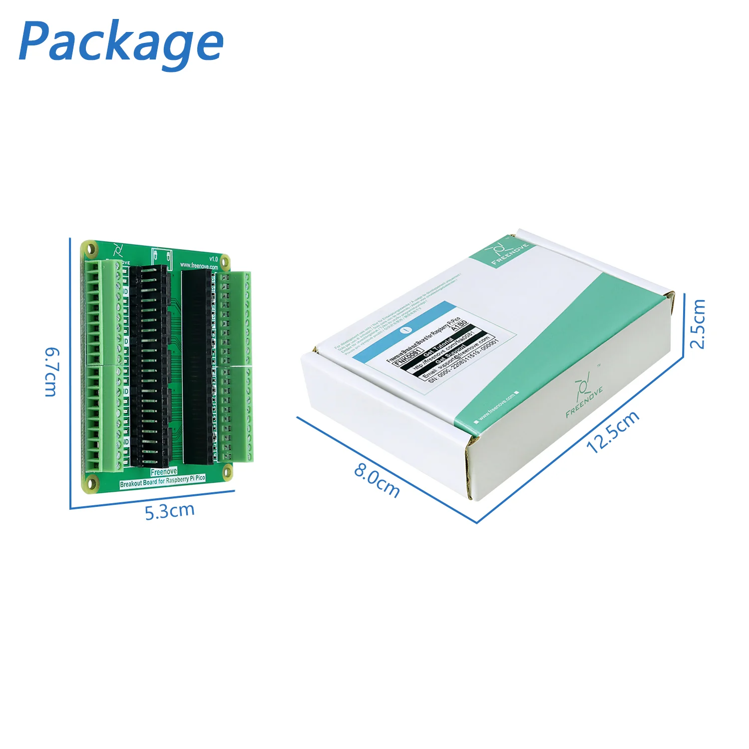 Freenove Breakout Board for Raspberry Pi Pico 1 2 W H WH, Terminal Block Shield HAT with Pin Header, GPIO Status LED - Image 7