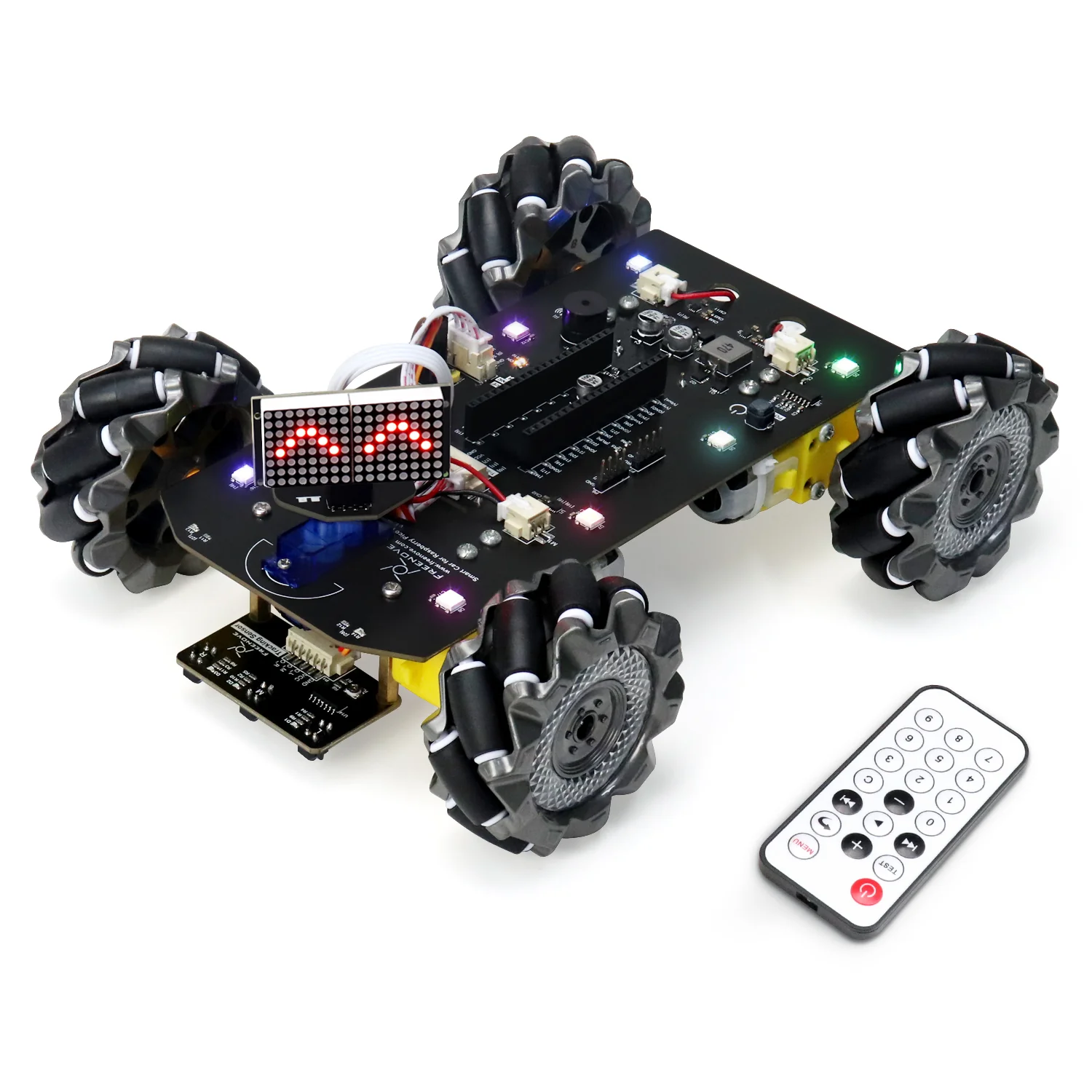 Freenove Mecanum Wheel Car Kit for Raspberry Pi Pico W H WH, Dot Matrix Expressions, Obstacle Avoidance, Line Tracking, Light Tracing, Colorful Light, App - Image 10