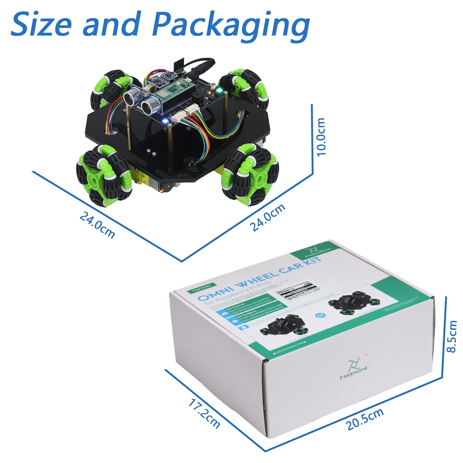 Freenove Omni Wheel Car Kit for Raspberry Pi Pico 1 2 W H WH, 3-wheel and 4-wheel Forms, Accelerometer Module, Compass Module - Image 8